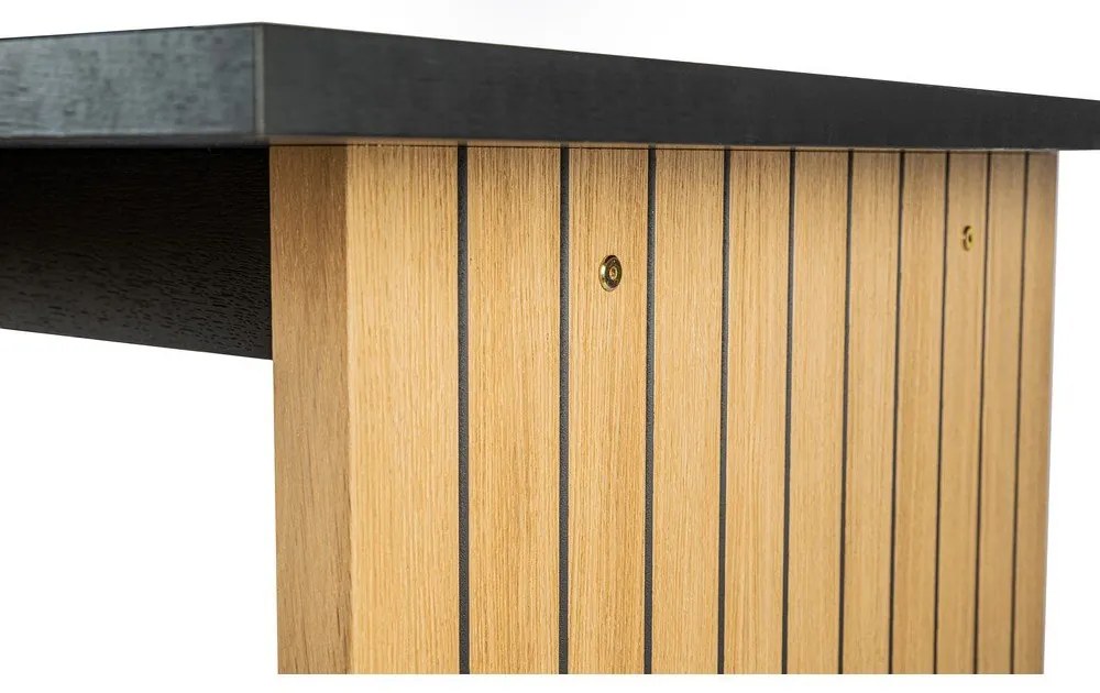 Masă de dining cu blat cu aspect de lemn de stejar 90x160 cm Stripe – Woodman
