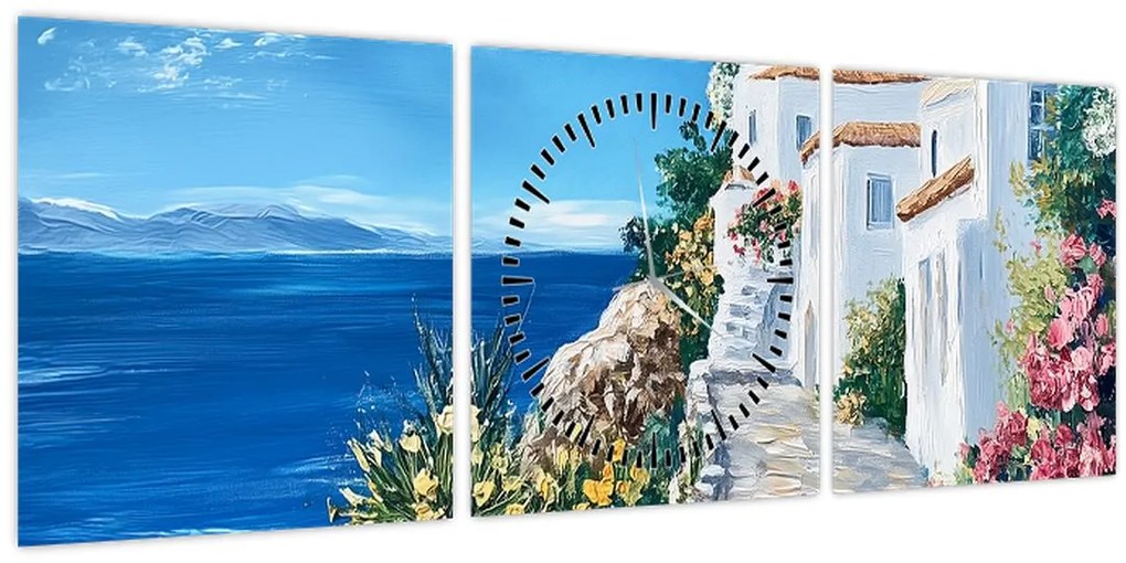 Tablou - Alee lângă mare (cu ceas) (90x30 cm)