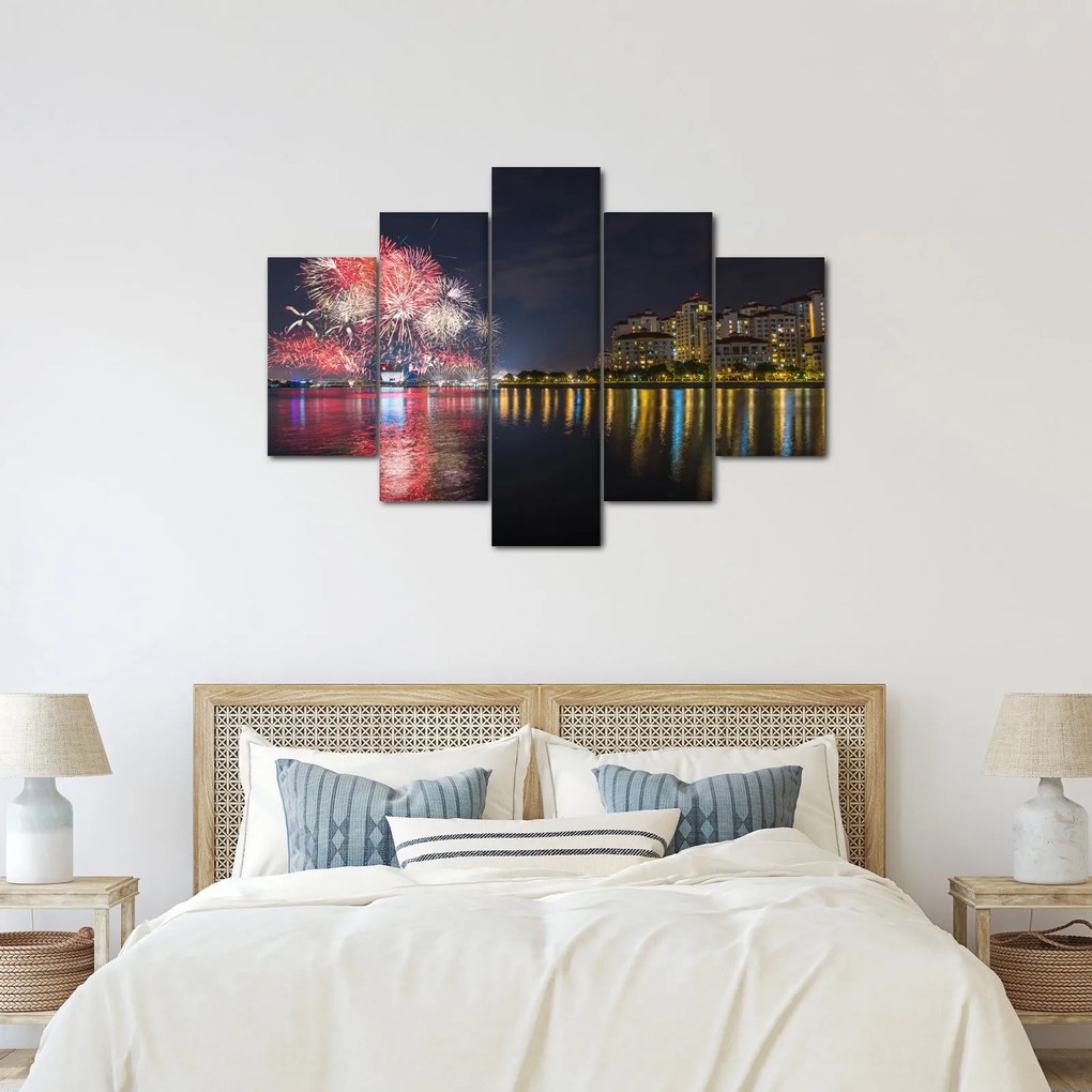 Tablou cu artificii in Singapur (150x105 cm)