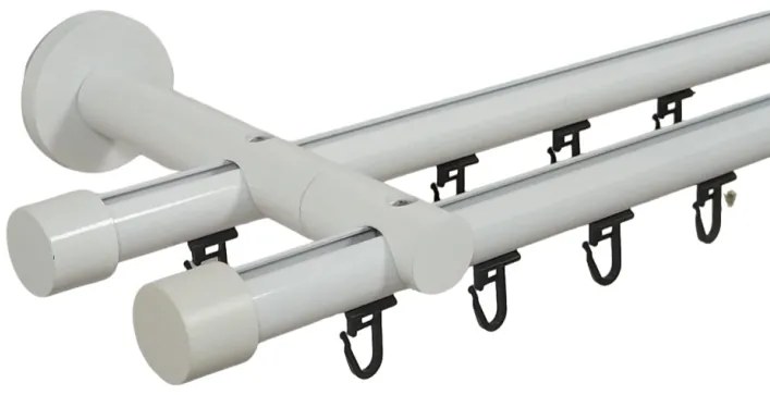 Galerie dubla Capacel teava profil alb 19mm/19mm (Alege marime: 140 cm)