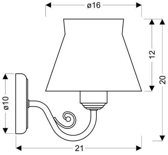 Aplică perete ZEFIR 1xE27/40W/230V