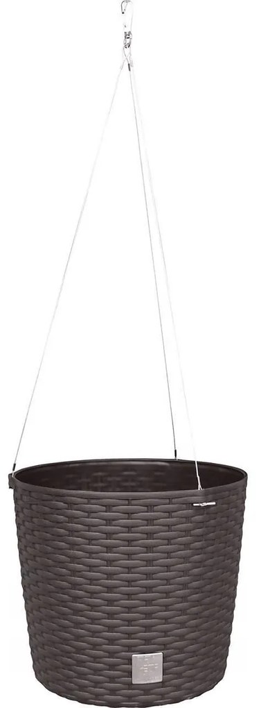Ghiveci decorativ cu lant, rotund, maro, 25.6x21.9 cm, Rato Round WS