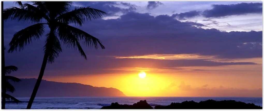 Tablou cu apus de soare deasupra mării (120x50 cm)