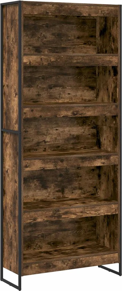 vidaXL Dulap pentru cărți 2 pcs Stejar fumuriu 80 x 30 x 155 cm