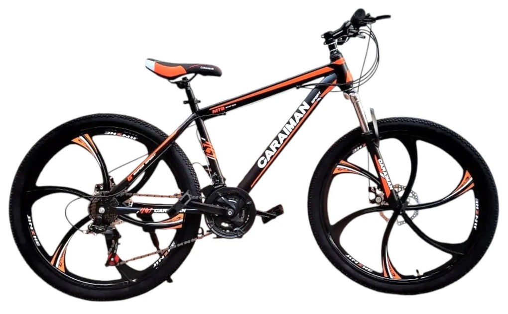 Bicicleta Caraiman, roti 26 inch, cadru otel, frane pe disc, portocalie, BC89