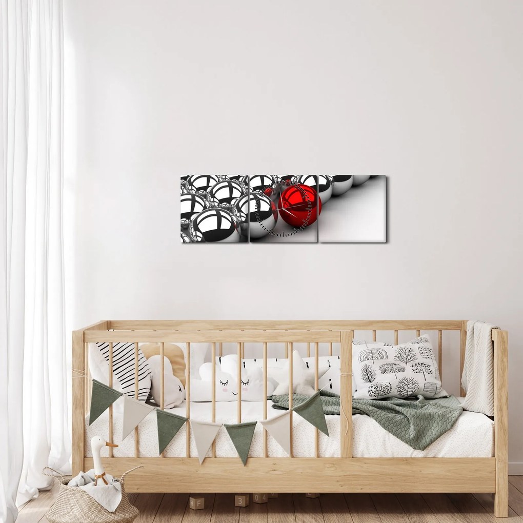 Tablou cu bile lucioase (cu ceas) (90x30 cm)
