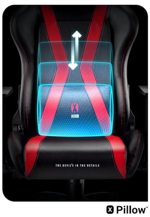 Scaun gaming Diablo X-Horn 2.0 King Size: Negru-roșu Diablochairs