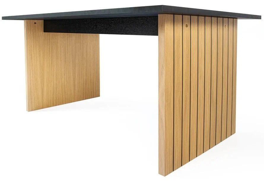 Masă de dining cu blat cu aspect de lemn de stejar 90x160 cm Stripe – Woodman