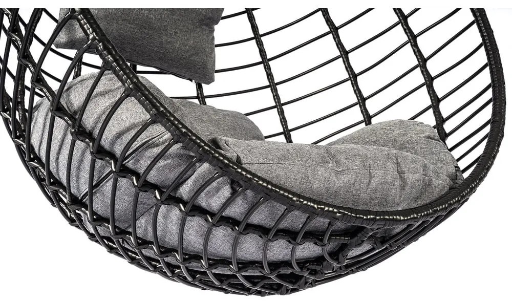 Fotoliu suspendat din ratan artificial Bonami Selection Mila, negru