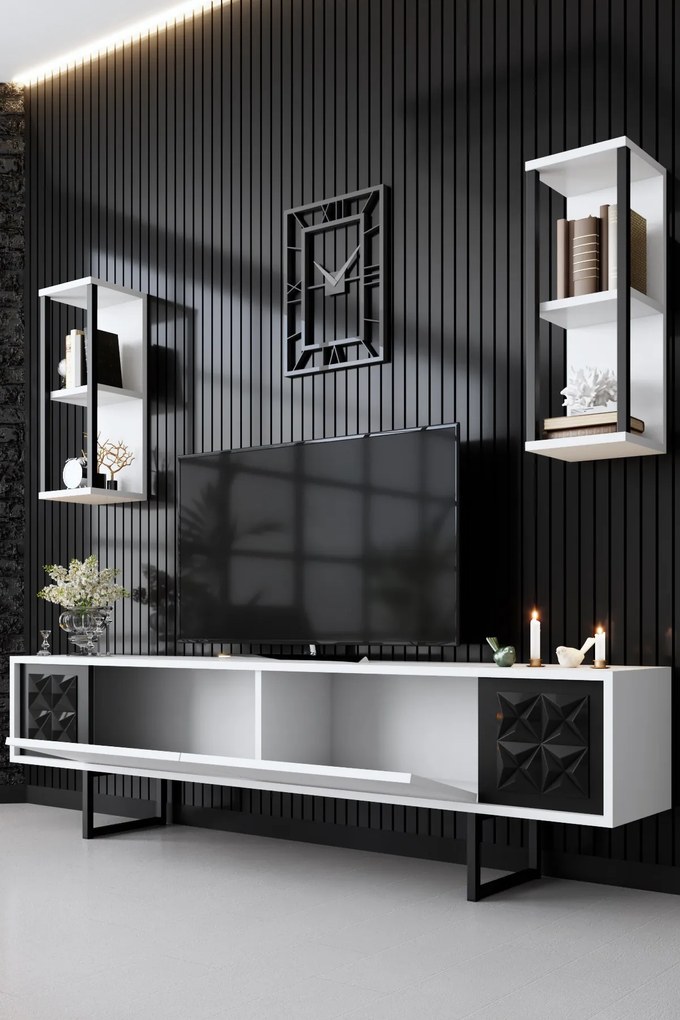 Mobilier living Buon 1 (Alb + Negru). 1072937