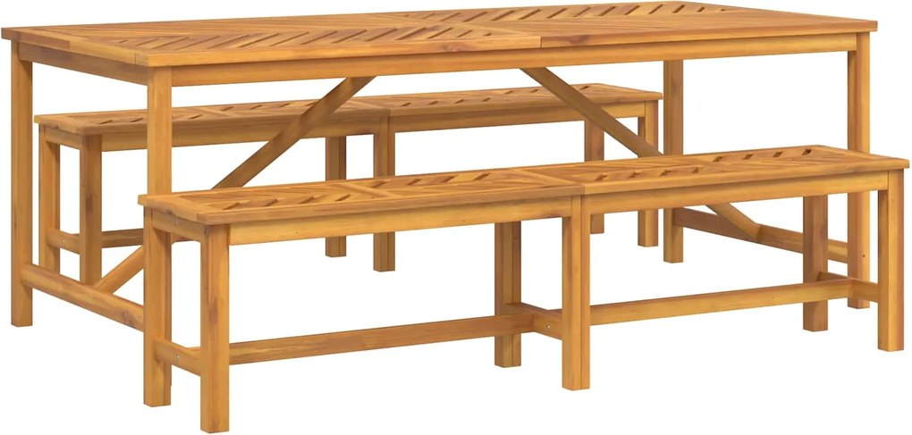 vidaXL Set de masă pentru grădină 3 pcs Maro Lemn Solid de Acacia