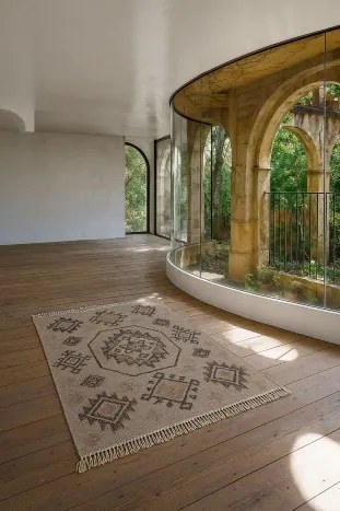 Covor kilim decorativ natural din iută și bumbac , "Kilim"