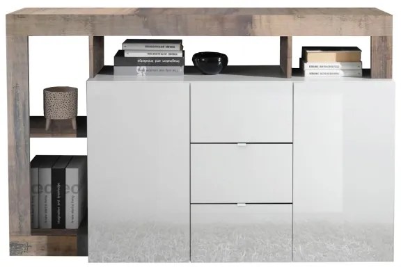 Comodă LENOR alb/maro