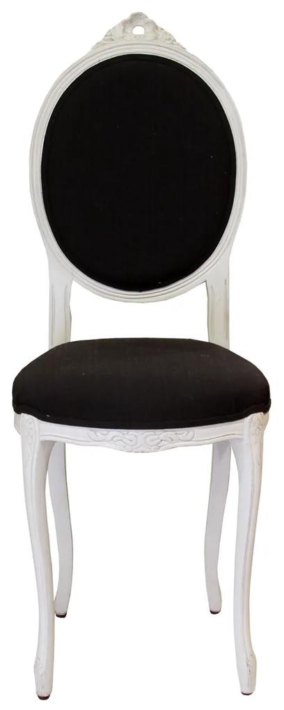 Scaun pentru copii din lemn alb cu tapiterie maro inchis 97 cm