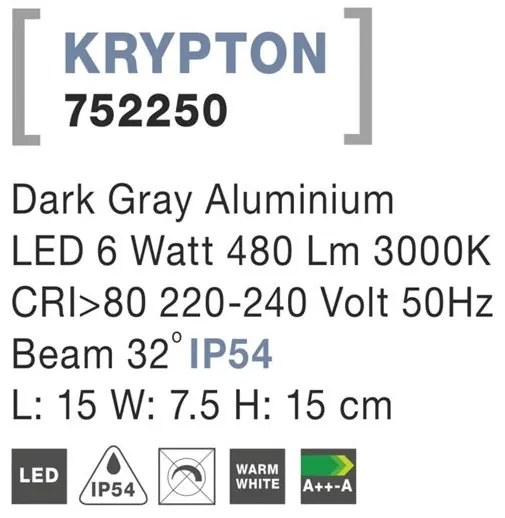 Spot LED ambiental scari de exterior IP54 KRYPTON NVL-752250