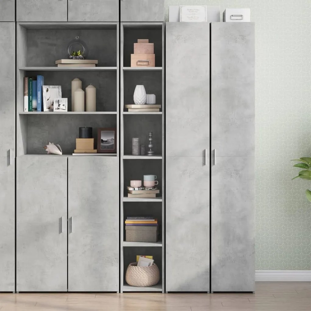 vidaXL Dulap înalt, gri beton, 30x41x185 cm, lemn prelucrat