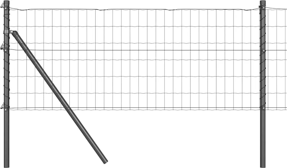vidaXL Gard cu Stâlp Gri 0,6 x 25 m Oțel și PVC