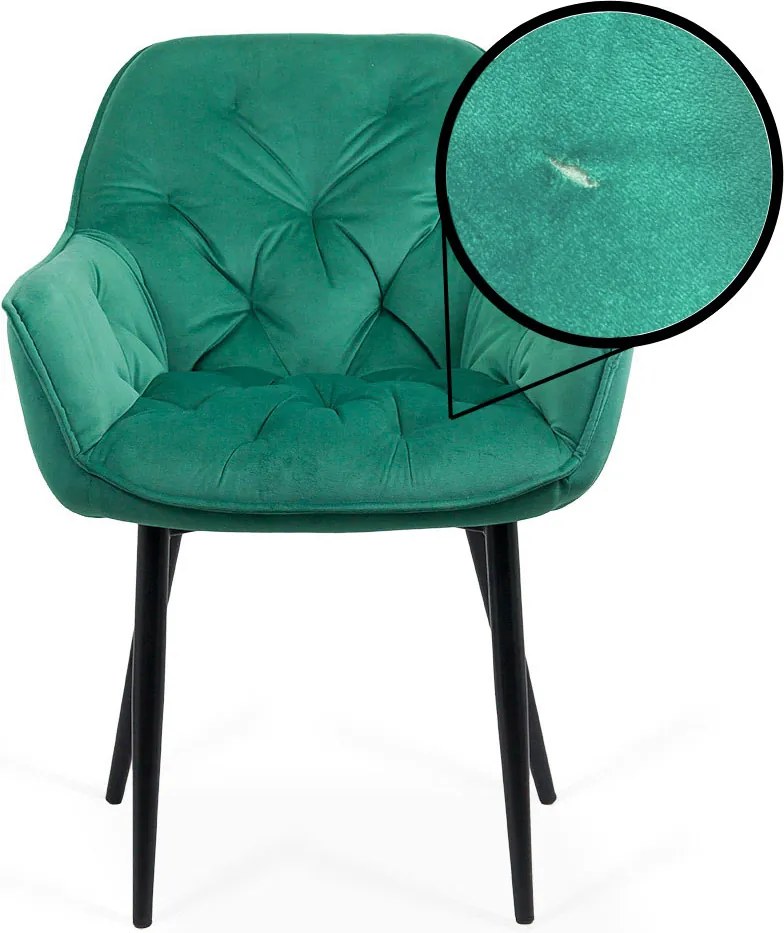 RESIGILAT - Scaun de dining din catifea BUC 257 verde