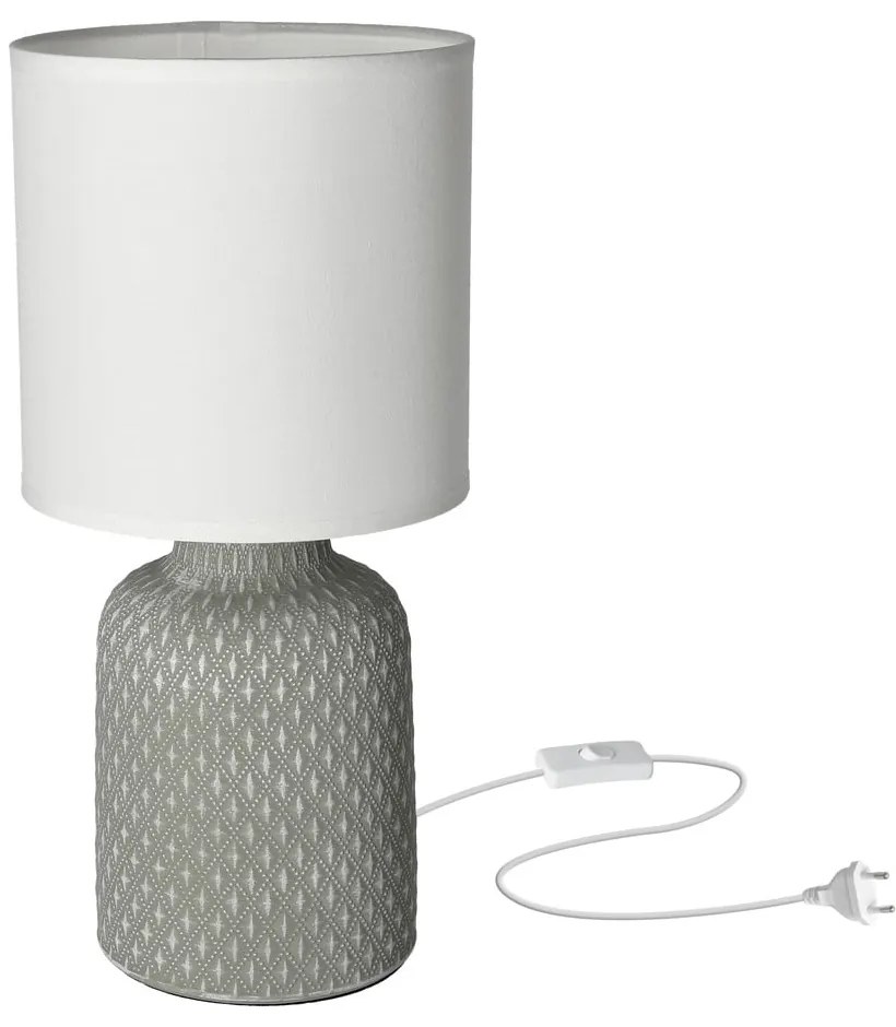 Veioză gri cu abajur textil (înălțime 32 cm) Iner – Candellux Lighting