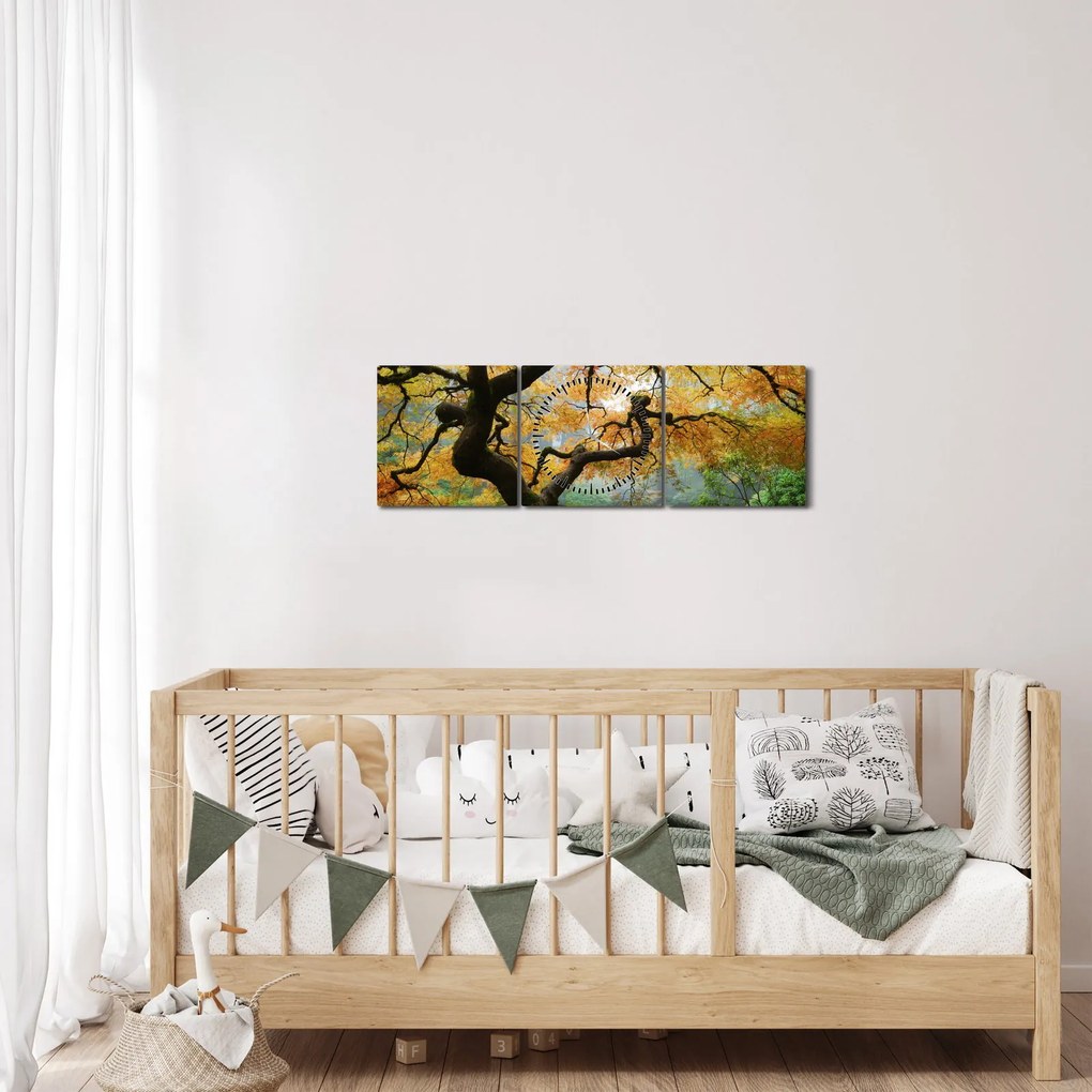 Tablou - Arțarul japonez galben, Portland, Oregon (cu ceas) (90x30 cm)