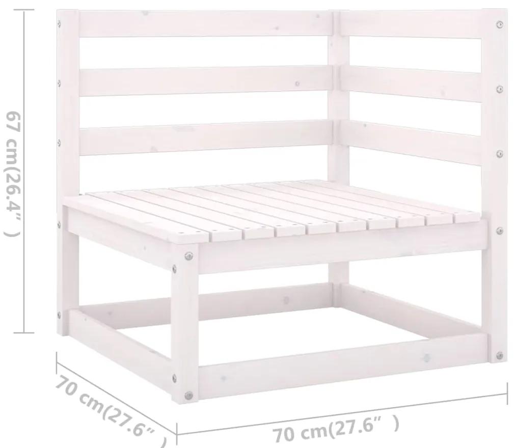 Set mobilier de gradina cu perne,13 piese,alb,lemn masiv de pin Alb, 1, Da