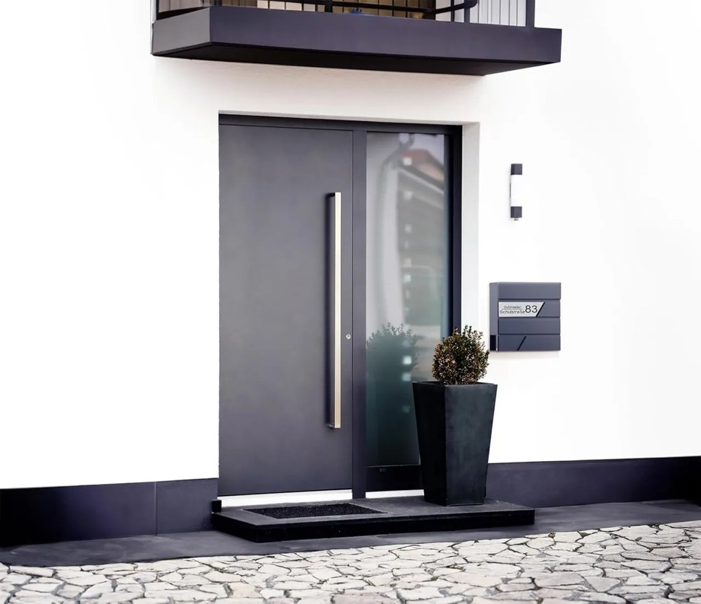 CPG7 - Cutie postala personalizata, cutie de scrisori, metalica, stil industrial - Gri Antracit