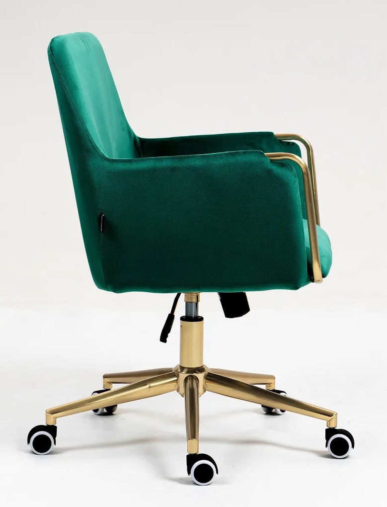 HR4318K Scaun Verde Catifea cu Bază Aurie