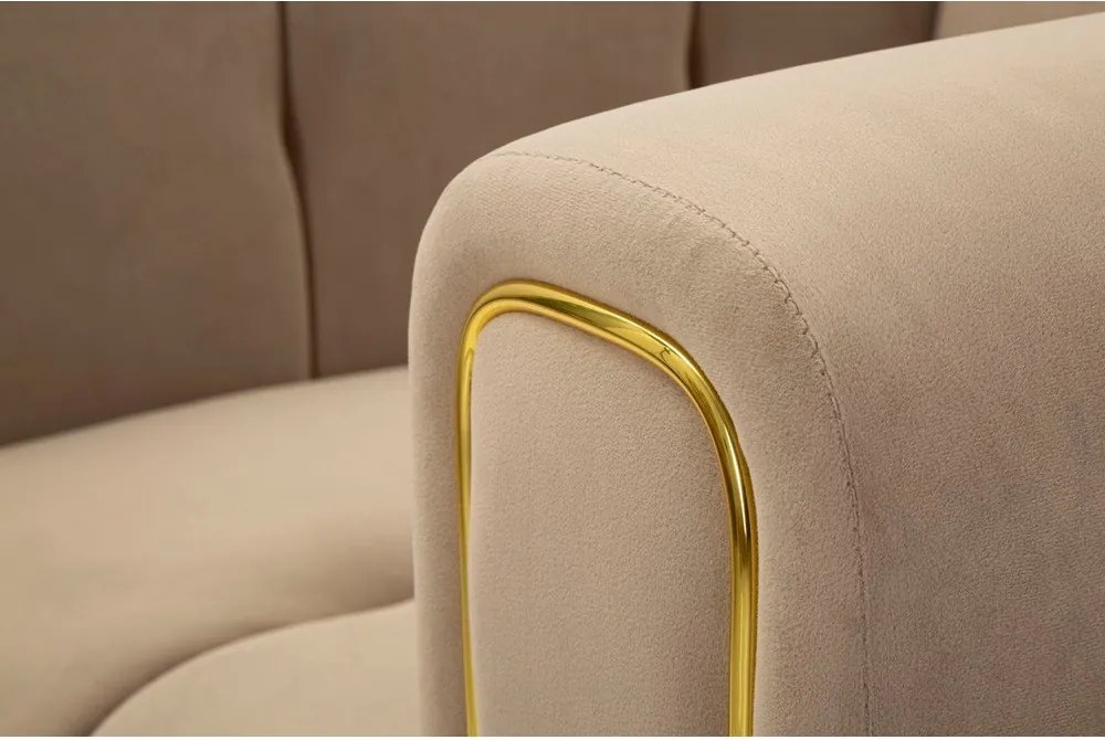 Fotoliu taupe cu tapițerie din catifea Alma – Mauro Ferretti