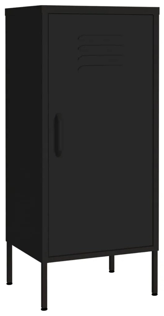 336196 vidaXL Dulap de depozitare, negru, 42,5x35x101,5 cm, oțel
