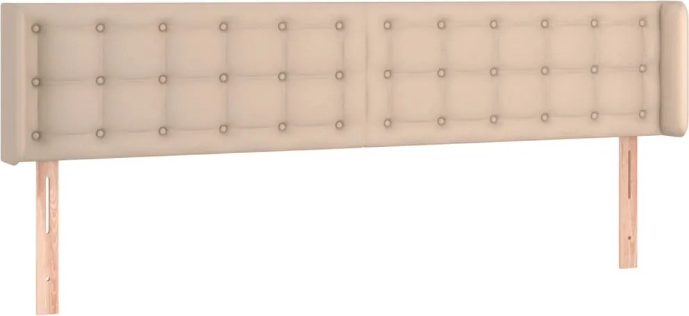 vidaXL Tăblie pat cu aripioare cappuccino 203x16x78/88 cm piele eco