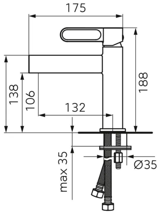 Baterie lavoar FDesign Zaffiro, negru mat - FDSFD1-ZFR-2-22