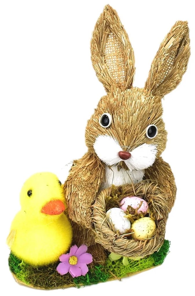Decorațiune Iepuraș de Paște cu ou, 23 cm