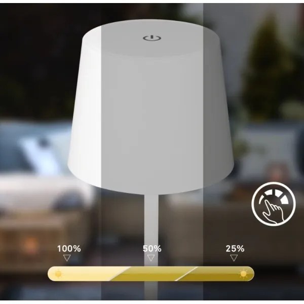 Lampă LED reîncărcabilă dimabilă de masă Briloner 7423016 LED/2,6W/5V IP44 alb