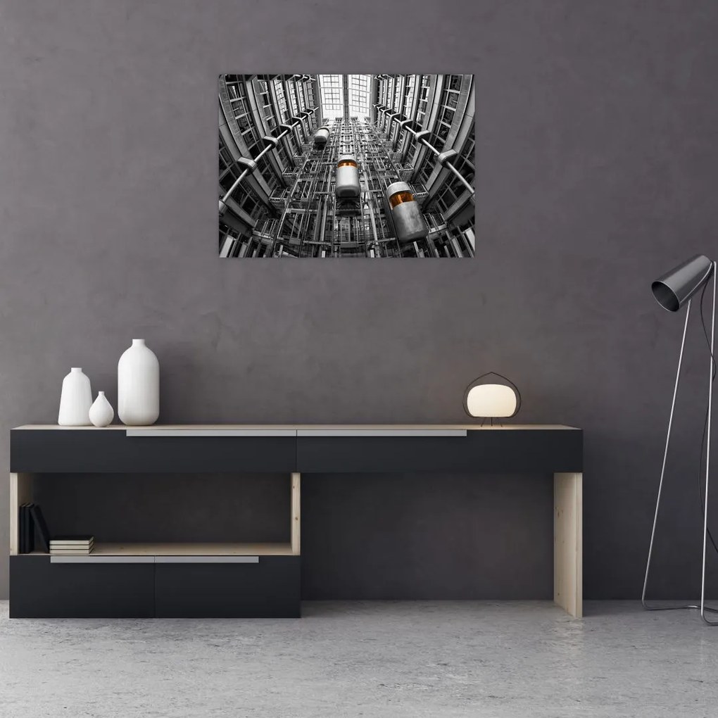 Tablou cu lift în clădire (70x50 cm)