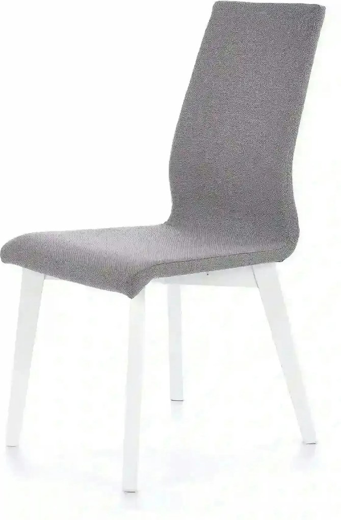 Scaun tapitat Focus, gri/alb, stofa clasica/lemn de fag, 45X61X94 CM
