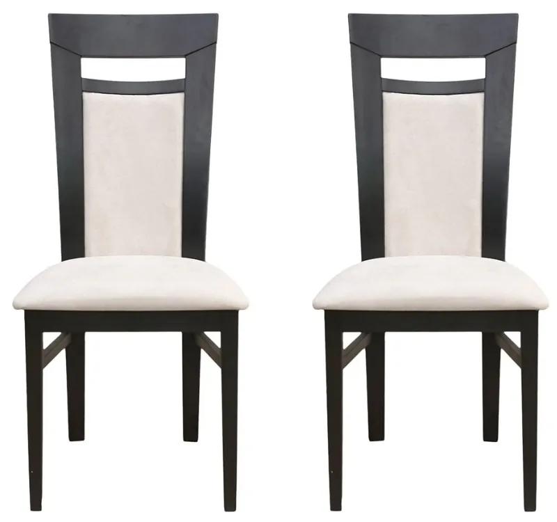 Set 2 scaune dining din lemn de fag Portofino, cadru wenge, textil Solo 22