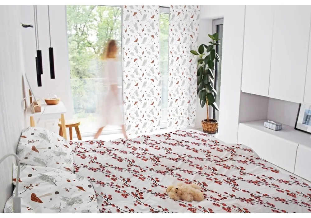 Draperie albă din bumbac satinat 110x250 cm Toadstools – Butter Kings