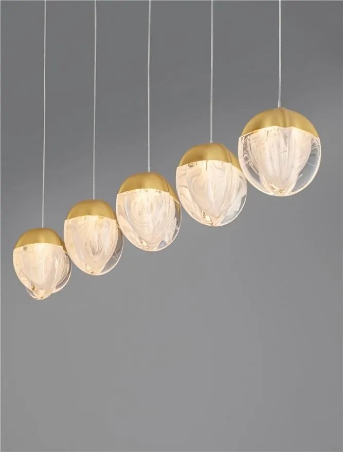 Lustra cu 5 pendule LED ALICIA auriu