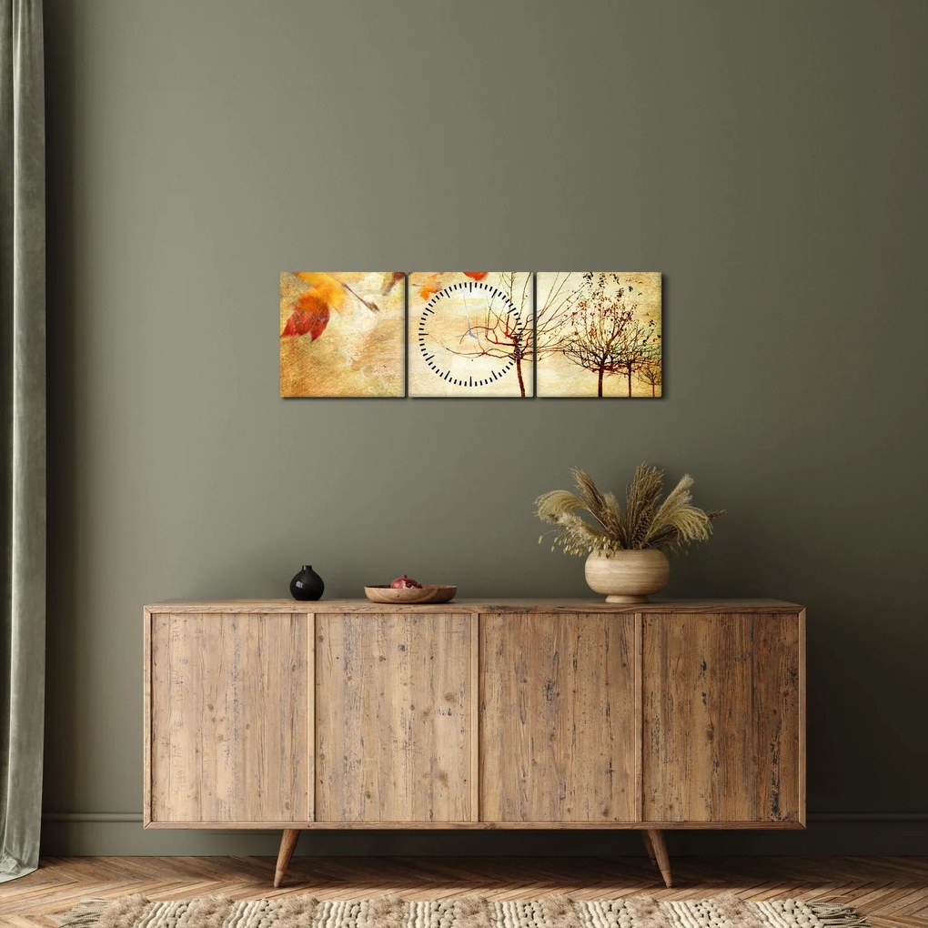 Tablou - Dispoziție de toamnă (cu ceas) (90x30 cm)
