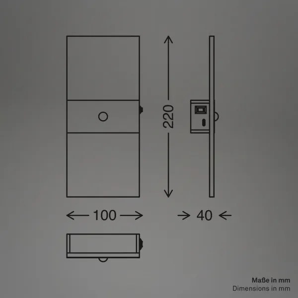 Briloner 3888012 - Aplica LED reîncărcabilă de perete cu senzor AURA, 2,5W/5V, 1800 mAh, mată