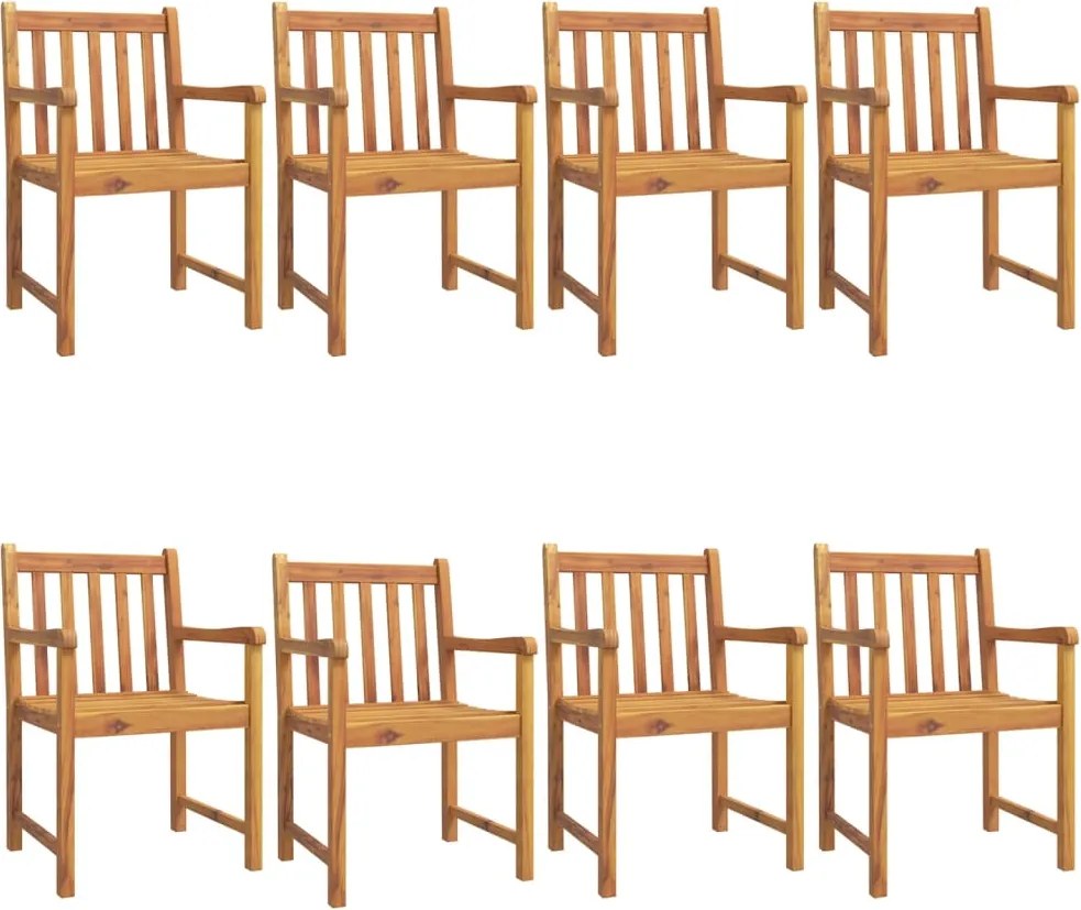 vidaXL Scaune de grădină, 8 buc., 56x55,5x90 cm, lemn masiv de acacia