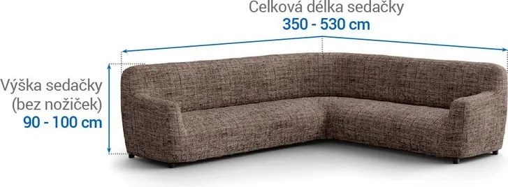 Gaico Huse bielastice VITTORIA maro colţar (l. 350 - 530 cm)