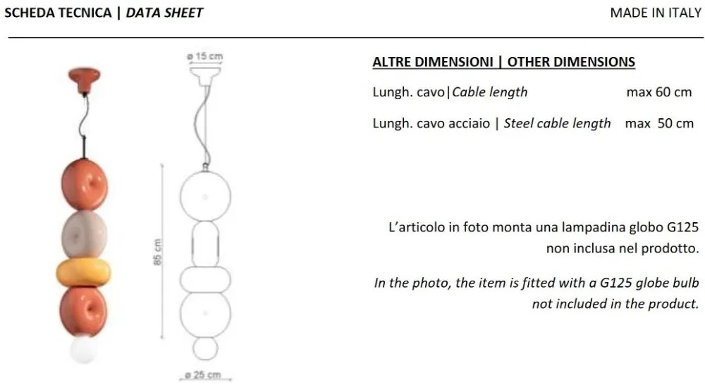 Lustra retro realizata manual din ceramica Bumbum