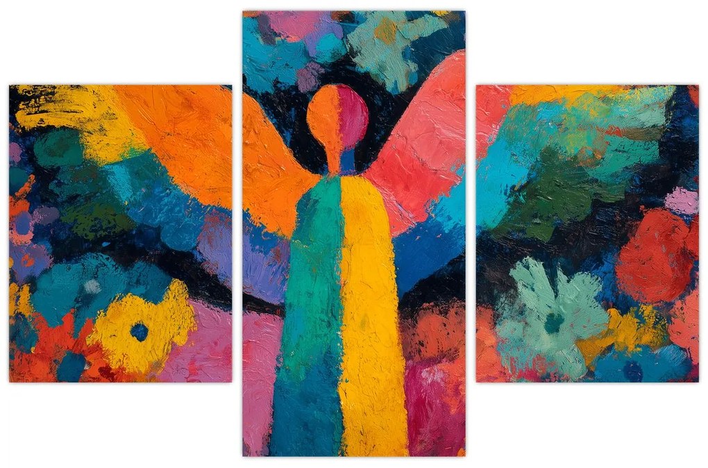 Tablou - Înger abstract cu flori (90x60 cm)