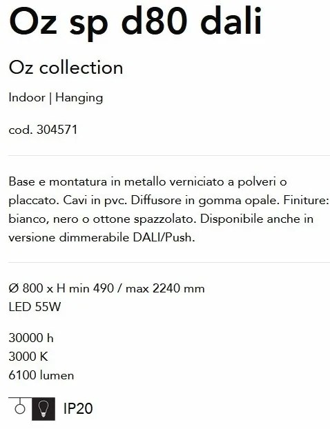 Lustra LED suspendata design modern circular Oz sp d80 dali alba
