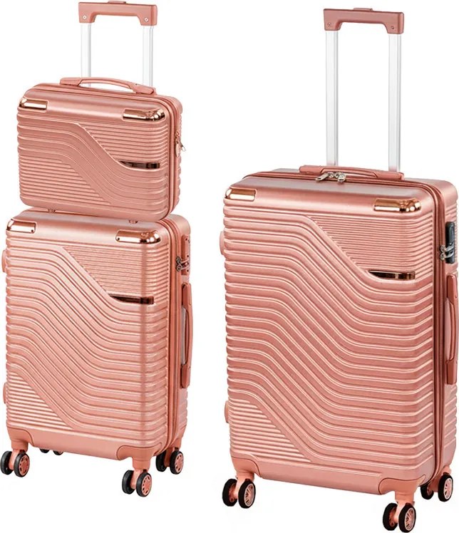 TraveLux Urban XVIII set valiză rulantă aur roz