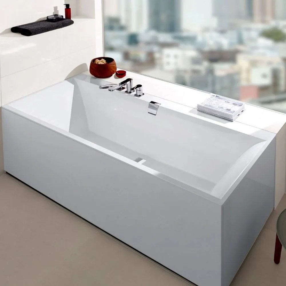 Cada de baie Duo 190x90 cm, Quaryl, alba
