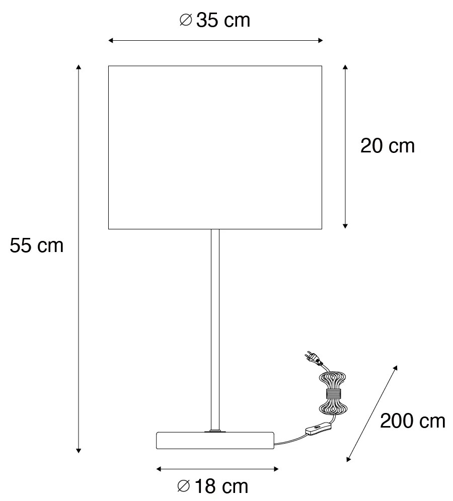 Lampă de masă din alamă cu abajur verde 35 cm - Kaso