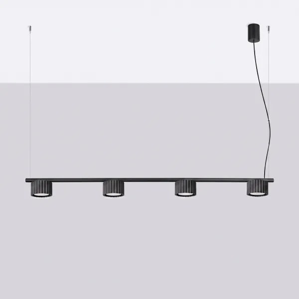 Sollux SL.2696 - Lustră suspendată pe cablu AURA 4xGX53/10W/230V neagră