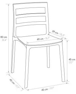 PAZZO DESIGN Set de 4 scaune Luca albastru din polipropilenă | Aosom Romania